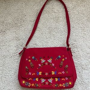 Beaded Red Shoulder Bag